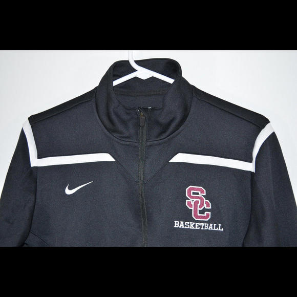 Nike Dri-Fit SC Basketball Black Zip Warm Up Jacket Thumb Holes Women Large - Picture 2 of 4